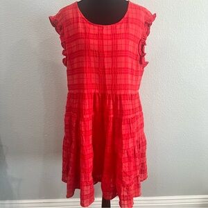 Dear John Red Plaid Mini Dress